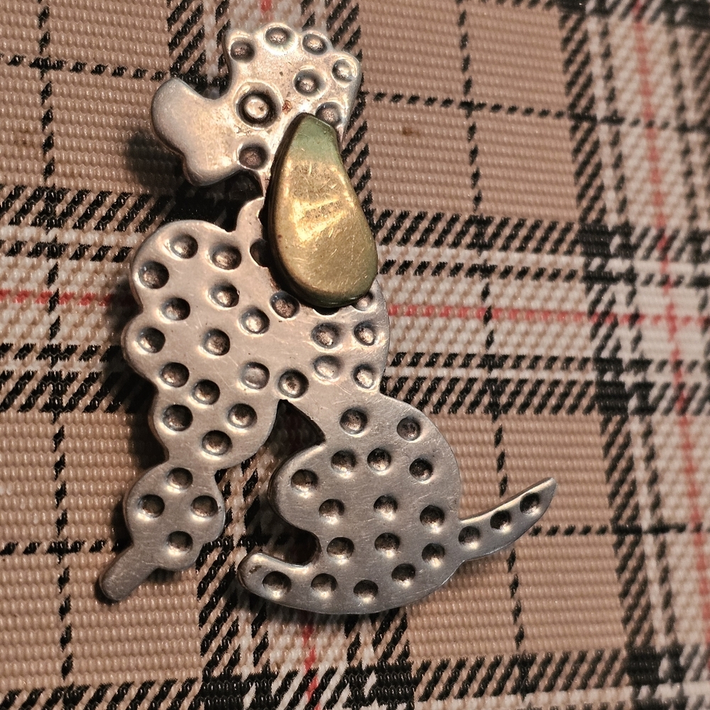 Brooch Pin Sterling Silver Dog